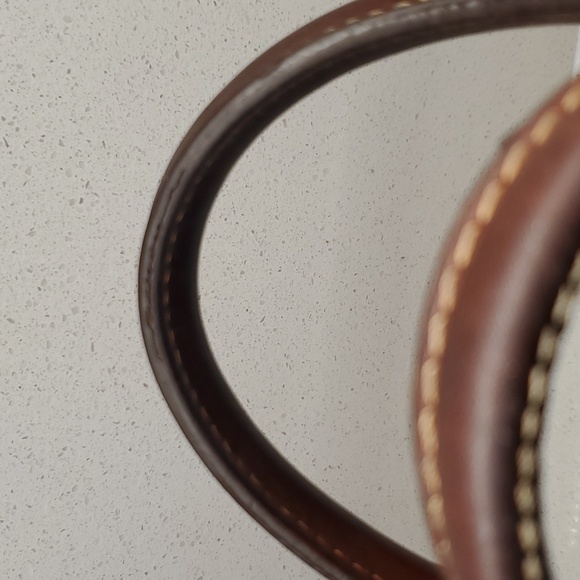 Dooney & Bourke Red & Brown Dome Pebbled Leather - Picture 8 of 16